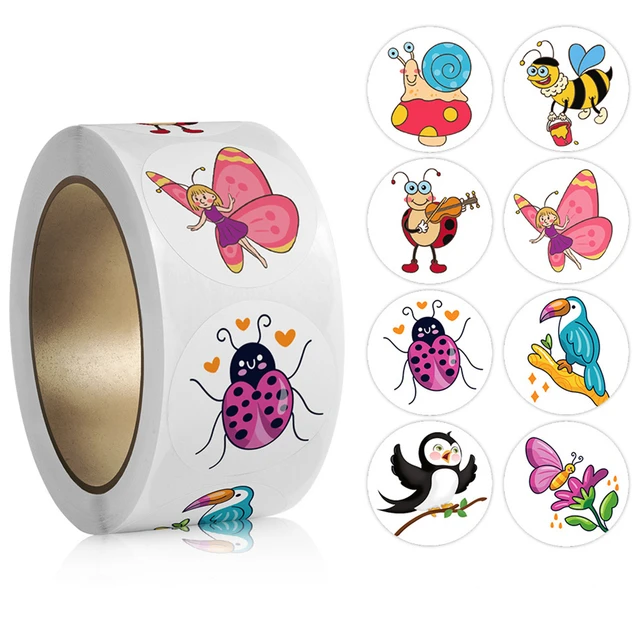 Autocollant mignon de bande dessinée pour des enfants, autocollants  d'encouragement de récompense, anniversaire, fête de vacances, cadeau  d'emballage, étiquettes de décor de bancs, 100 PCs-500PCs - AliExpress