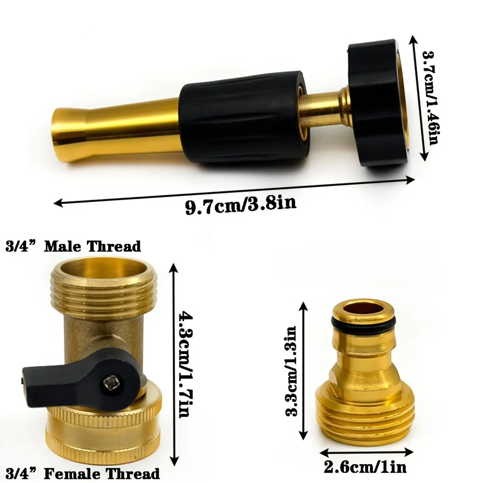 Practical Metal Garden Hose Spray Nozzle Adapter Heavy Duty with Valve Watering Tool for Outdoor Garden Automatic Watering Practical Metal Garden Hose Spray Nozzle Adapter Heavy Duty with Valve Watering Tool for Outdoor Garden Automatic Watering