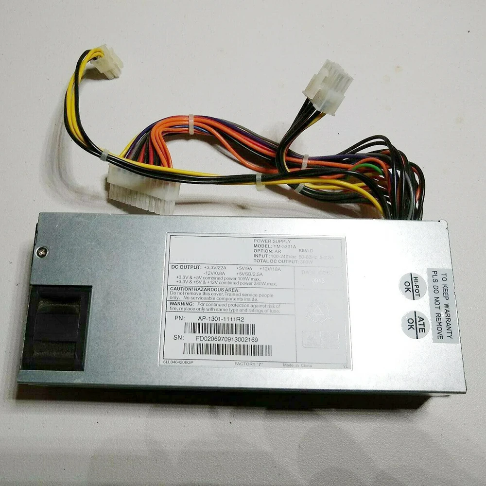 YM-5301A 300W 3Y Server Power Supply AP-1301-1111R2 Works Perfectly Fast Ship High Quality 6 YM-5301A 300W 3Y Server Power Supply AP-1301-1111R2 Works Perfectly Fast Ship High Quality - Image 4