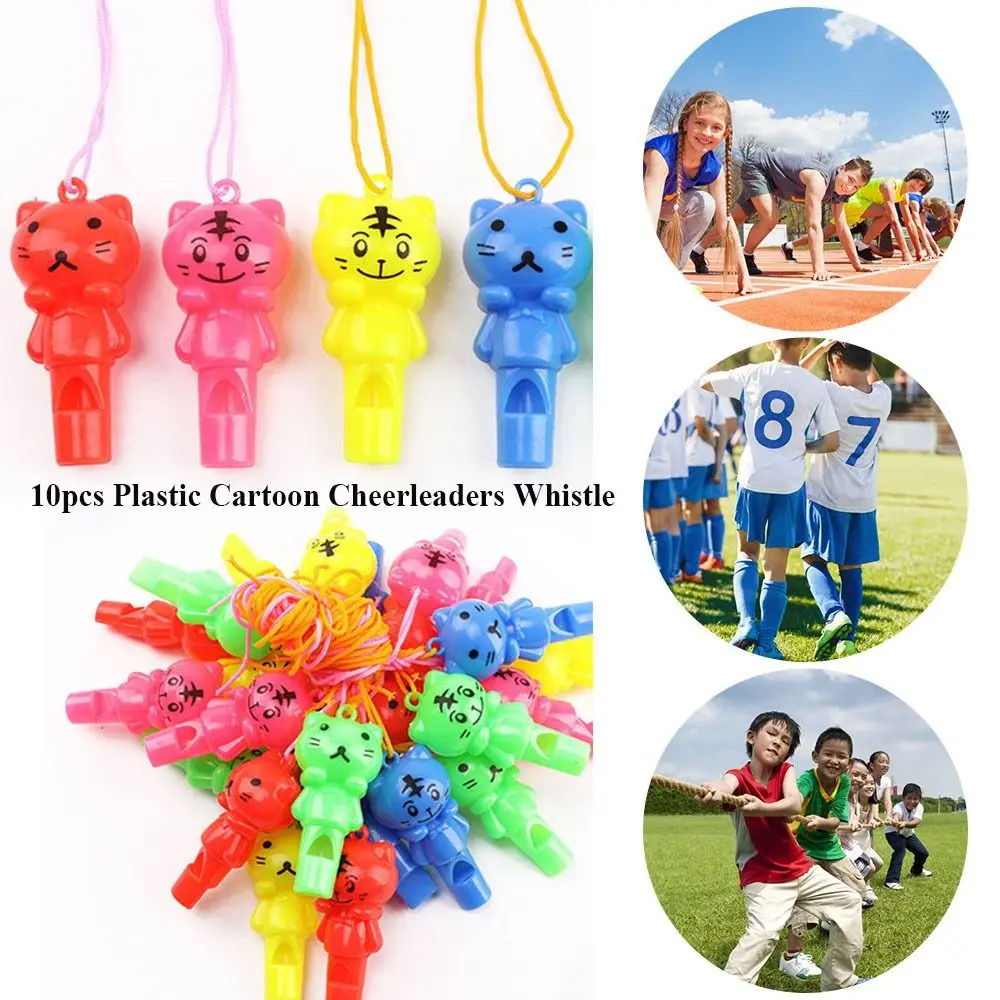 10pcs Plastic Cartoon Whistle Referee Sport Rugby Party Training School Soccer Football Basketball Cheerleaders Cheer