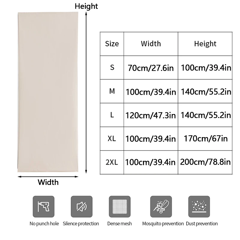 100% Blackout Curtain Self Adhesive Punch Free Bedroom Sunshade Insulation Privacy Window Curtain Door Balcony Sun Protection 6