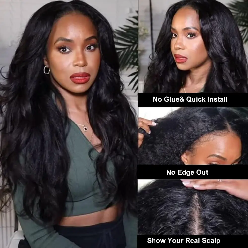 

5x5 Kinky Straight Lace Closure Wig HD Preplucked Lace Frontal Human Hair Wig 5x5 Lace Closure Wig Brazilian For Women