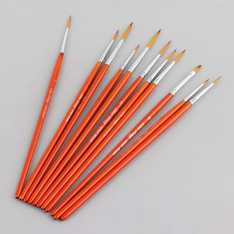 11pcs/set Professional Detail Paint Brush Fine Pointed Tip Miniature Brushes F1FB painting brushes