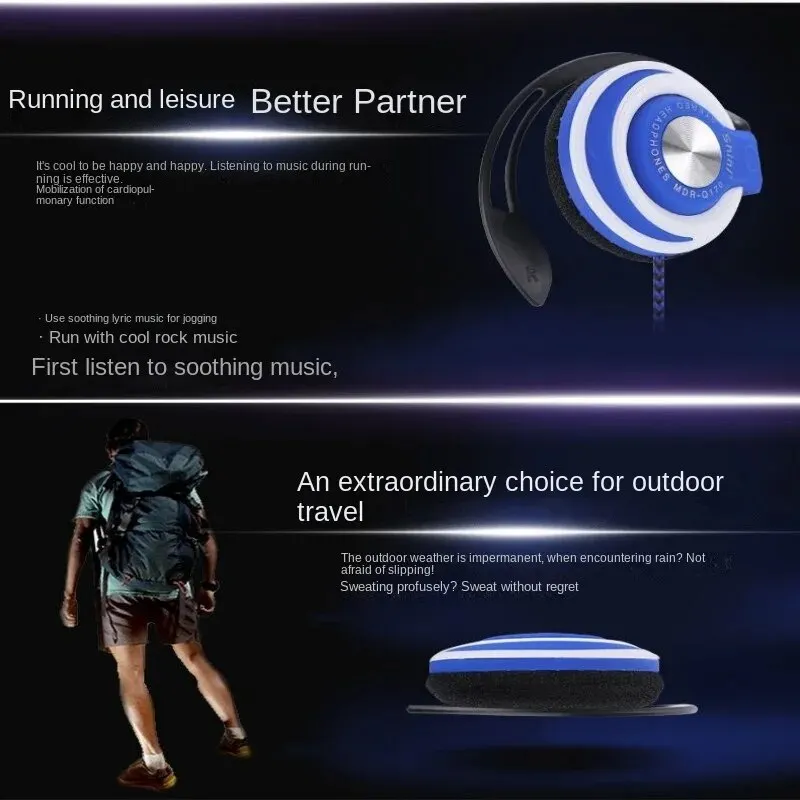 Auriculares Con Gancho Para La Oreja, Audífonos Con Cable De Bajo Ruido, HIFI, Graves Pesados, Auriculares De Música Ajustable 2