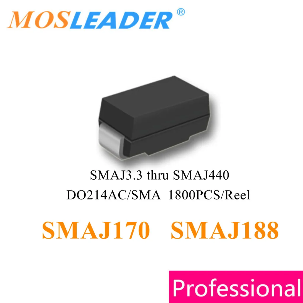 

Mosleader 1800pcs SMAJ170 SMAJ188 SMA SMAJ170A SMAJ188A DO214AC SMAJ170CA SMAJ188CA Chinese TVS High quality