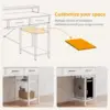47 Inch Computer Desk with 3 Drawers and Storage Shelves, Small Home Office Desk with Monitor Stand, Study Writing Table 5
