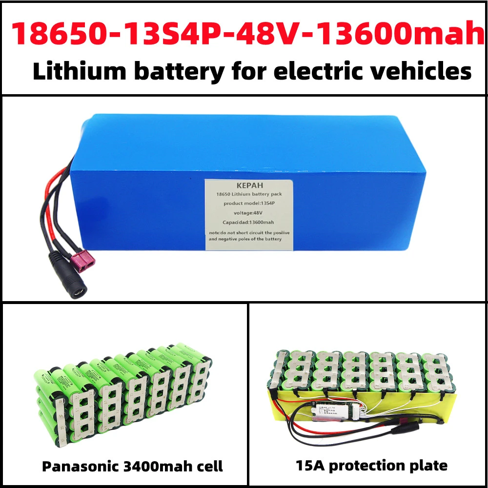 48V 13600Ah 18650 3400mah 13S4P lithium ion battery scooter battery 48v