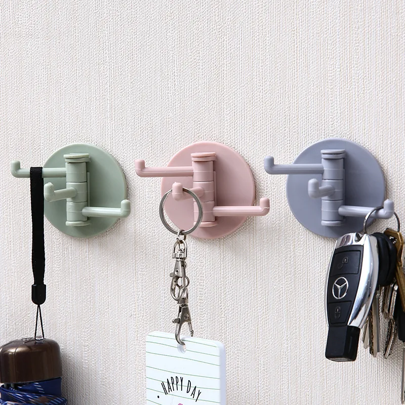 Seamless Adhesive Hook Rotatable Strong Bearing Stick Hook Kitchen Wall Hanger Bathroom Kitchen Supplies multifunctional hooks,heavy duty hooks,self adhesive wall hooks,self adhesive hooks,kitchen hook