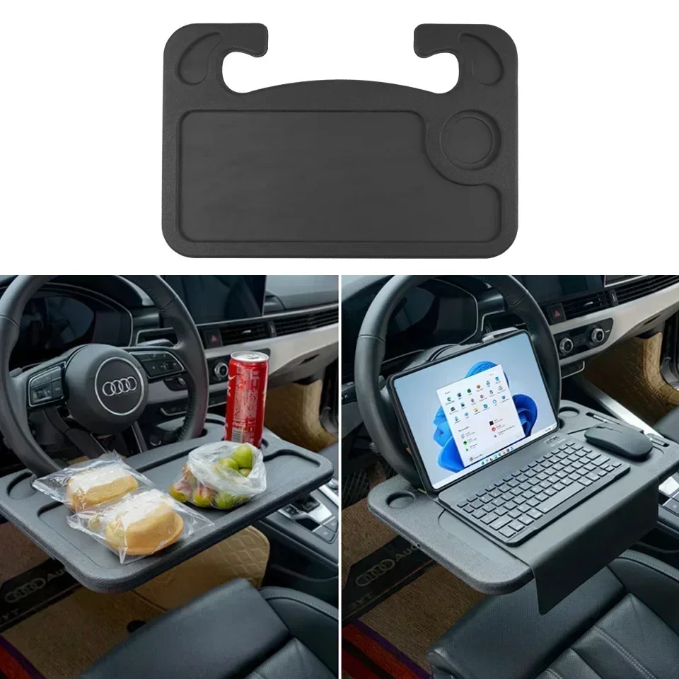 Vassoio per Volante, Tavolino da Auto, Scrivania per Volante per Laptop e Tavolo da Pranzo per Notebook da Montare sul Sedile dell'Auto - immagine 4