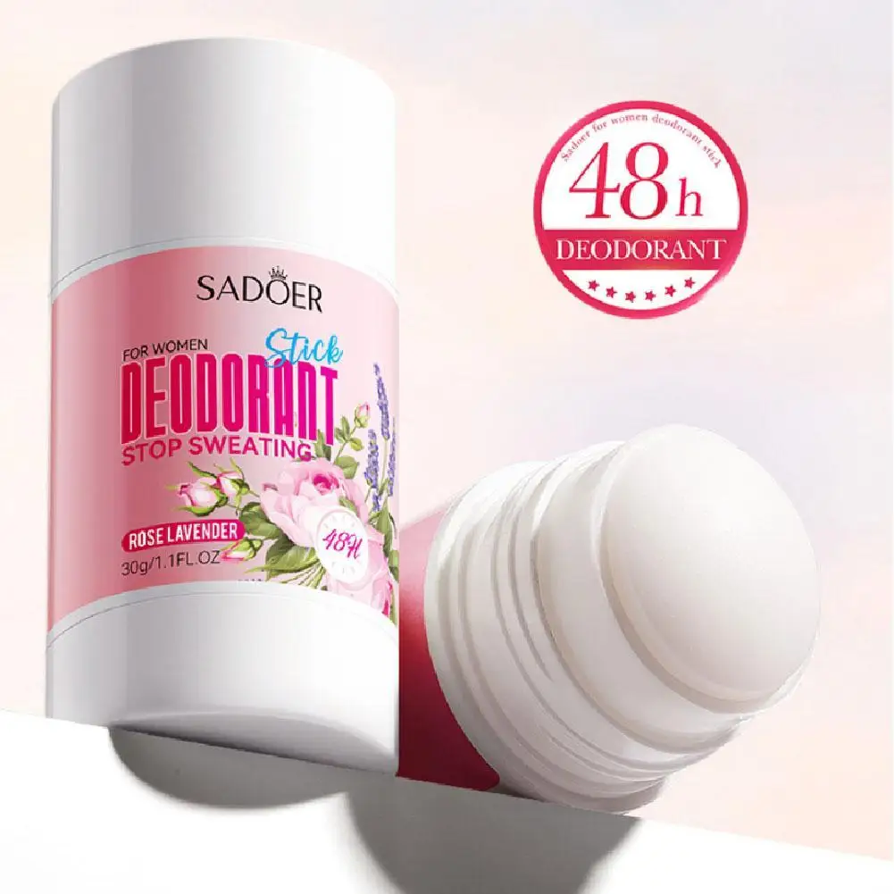 SADOER Women Anti Sweat Deodorant Roller Sweaty Body Armpits Underarm Neck Reduces Odor Refreshing Stop Sweating Cream