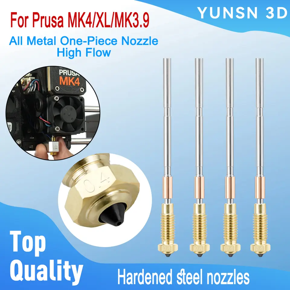 Upgraded Hotend Nozzle For Prusa MK4/XL/MK3.9 All Metal One-Piece Hardened Steel Nozzle 0.4mm Durable High Flow 3D Printer Part image 1