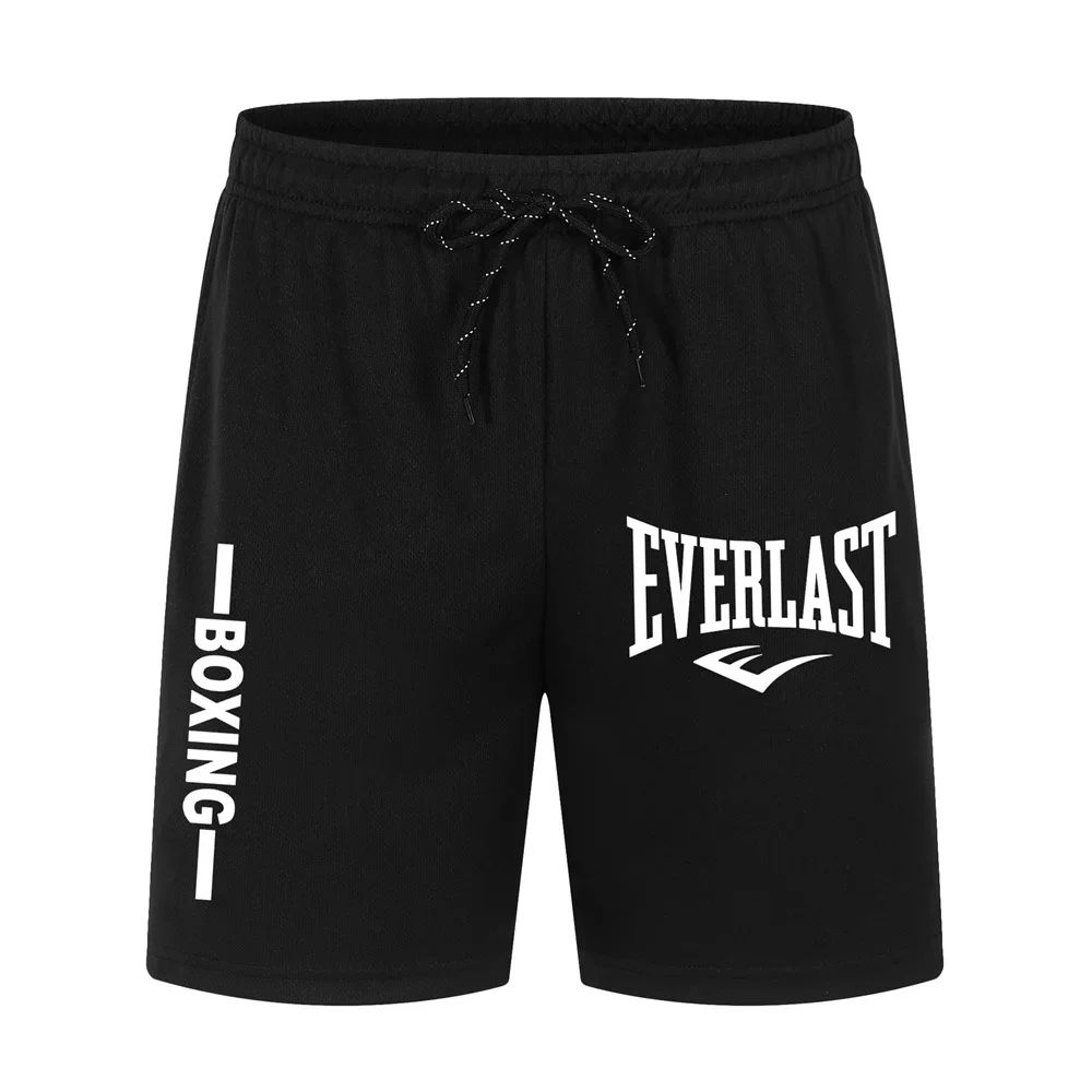 

Men's summer Gym workout mesh Quick drying Breathable elastic waist tethered shorts Surf beach sports shorts S-4XL