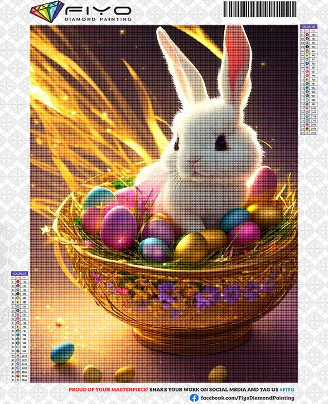Wholesale DIY Easter Theme Rabbit Pattern Full Drill Diamond Painting  Canvas Kits 