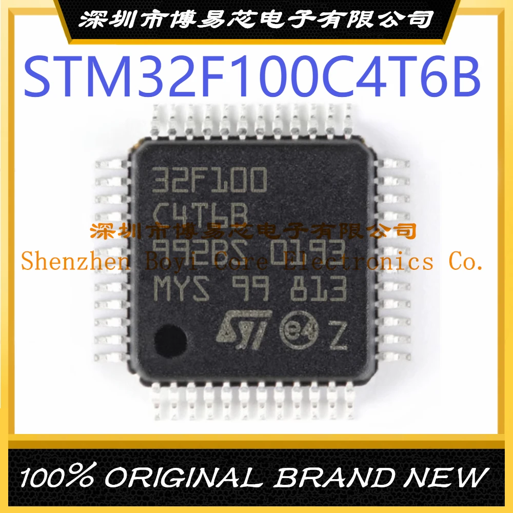 STM32F100C4T6B упаковка LQFP48 новый оригинальный аутентичный микроконтроллер IC чип 5 шт оригинальный аутентичный tl431bqdbzr sot 23 3 регулируемый строковый чип регулятора