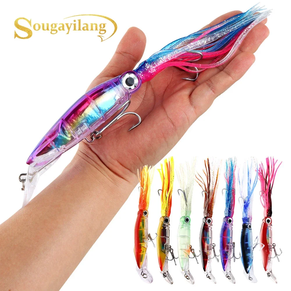 Sougayilang Fishing Lure Artificial Bait Hard Plastic Octopus Fake