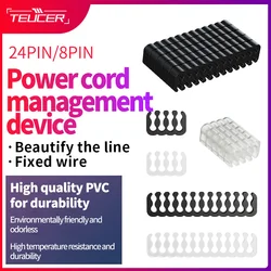 Teucer PVC PC Cable Comb Clamp Organizer 8Pin 24Pin For 3.5mm Computer Management Clamp Clip Power Cables Wiring Connector