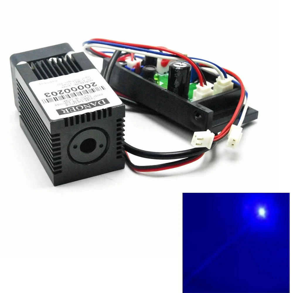 

Focusable 450nm 50mw/120mw/300mw/400mw/500mw Blue Dot Laser Diode Module 33*50mm