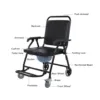 Mobile Potty Chair with Wheels Foldable High Load Bearing Capacity Thickened Toilet Wheelchair for Home Rolling Commode Chair 2