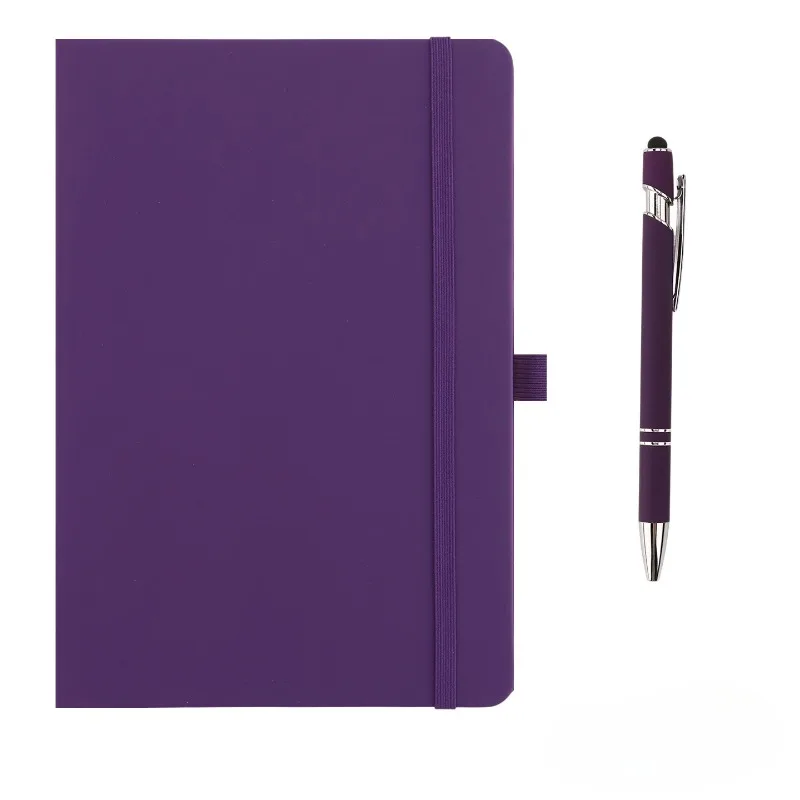 Premium Monochrome PU Leather Notebook with Elastic Strap