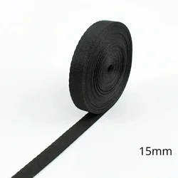 Durable Black Nylon Webbing Tape for DIY Crafts and Accessories (15mm)