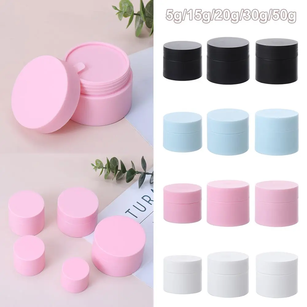 

Colorful Empty Cream Jar Cosmetic Jar Makeup Container Round Refillable Bottle Plastic Box Travel Bottle Tool 5g/15g/20g/30g/50g
