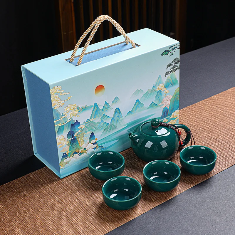 Ceramic Kung Fu Tea Set Gift Box Packaging
