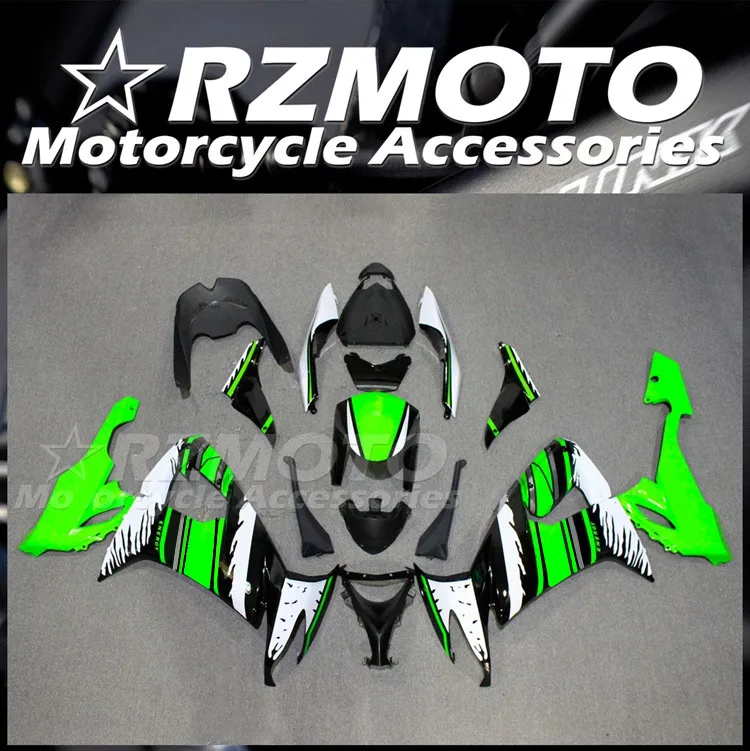 

4Gifts New ABS Motorcycle Fairings Kit Fit For KAWASAKI ZX-10R ZX10R 2008 2009 2010 08 09 10 Bodywork Set Green White