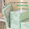 1pc New Broken Flower Oxford Fabric Folding Clothing Storage Box Foldable Toys Organizer With Lid Storage Basket Finishing Box 4