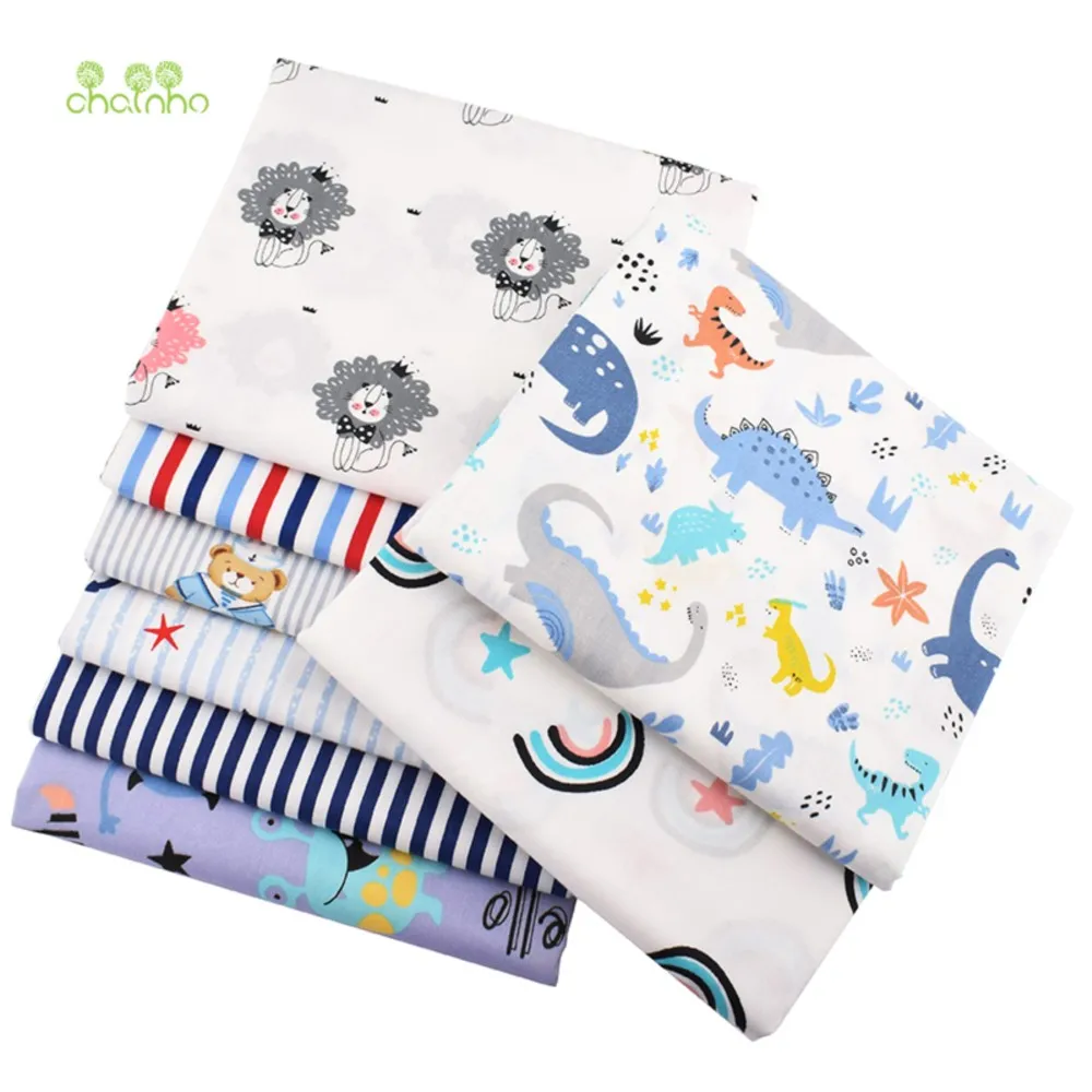 Chainho,Printed Twill Weave Cotton Fabric,Patchwork Cloth,DIY Quilting Sewing Material,8 Cartoon Designs,2 Sizes,15C43