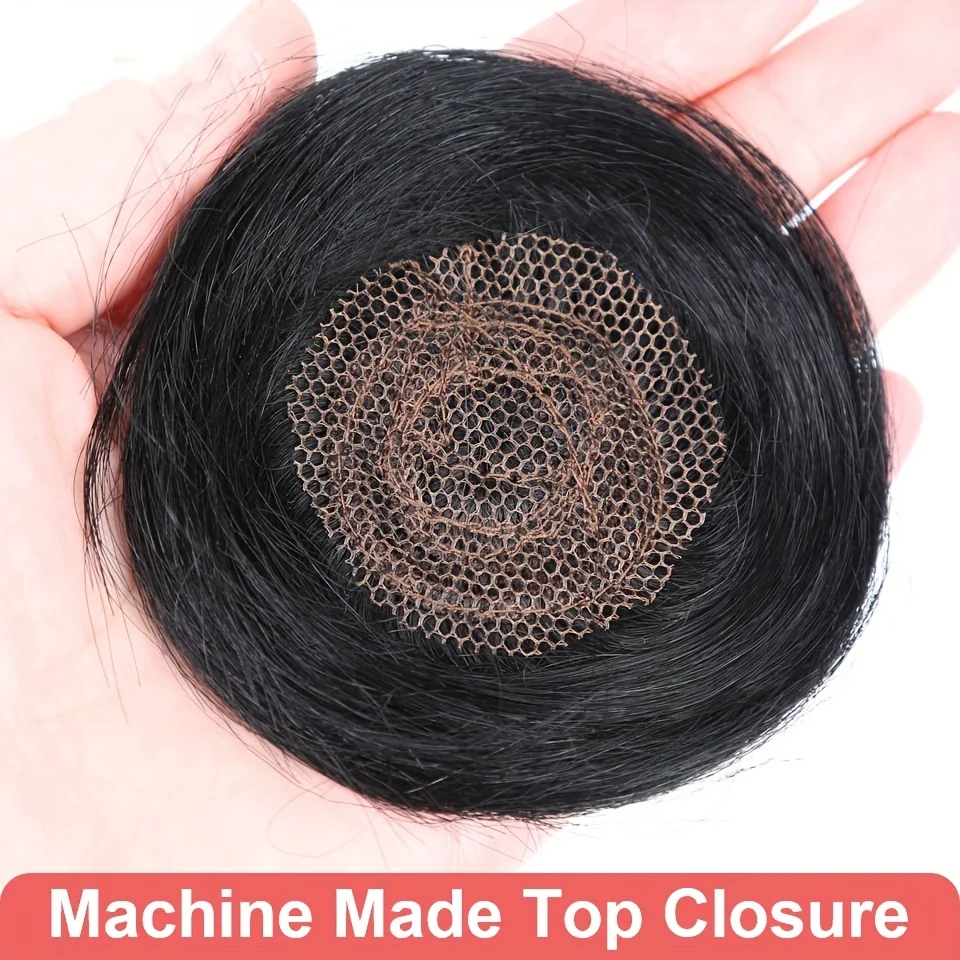 28PCS Brazilian Short Human Hair Extensions One Pack For A Full Head Human Hair Bundles With Free Closure Straight Natural