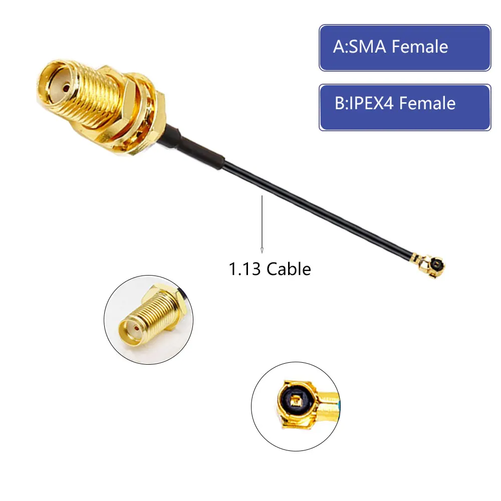 

U. FL IPX to SMA internal thread RG1.13 coaxial cable made of pure copper for WiFi router GPS AP connector adapter