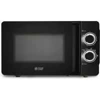 Black Microwave, with Rotary Switch Knob, 700W Countertop Small Microwave, with Microwave Turntable Plate, 6 Level Power 1