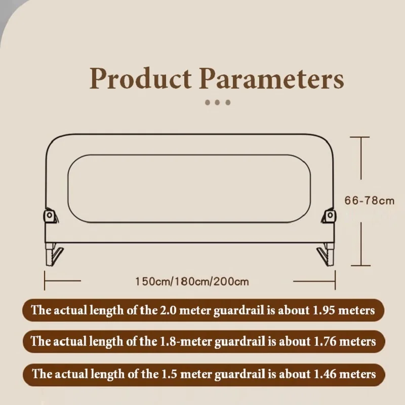 Bed Barrier Invisible Collapsible Baby Bed Rail Guardrail Safety Prevent Falling Toddler Fence