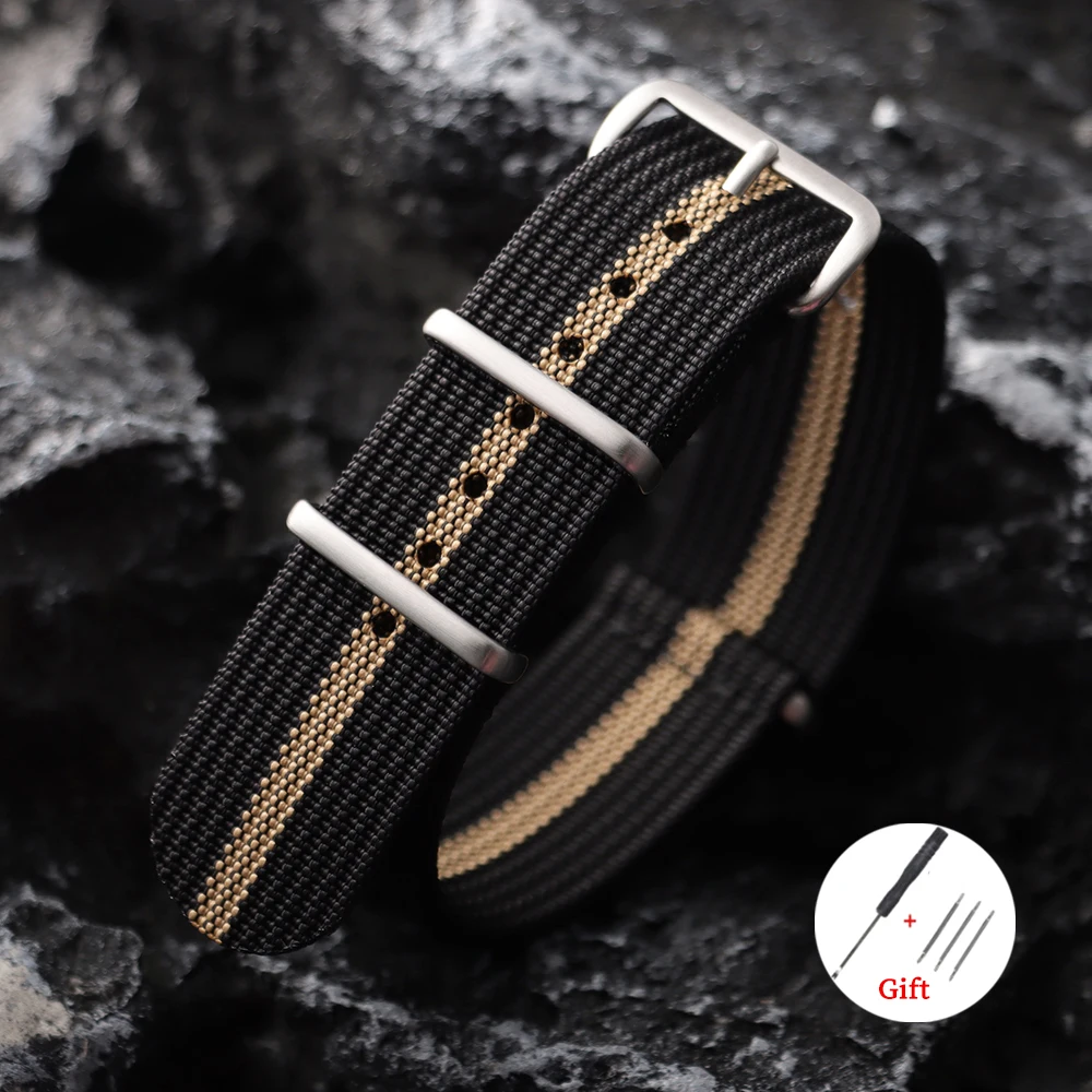 Braided Nylon Universal Sport Watch Strap - Versatile Military-Style Wrist Band Accessory
