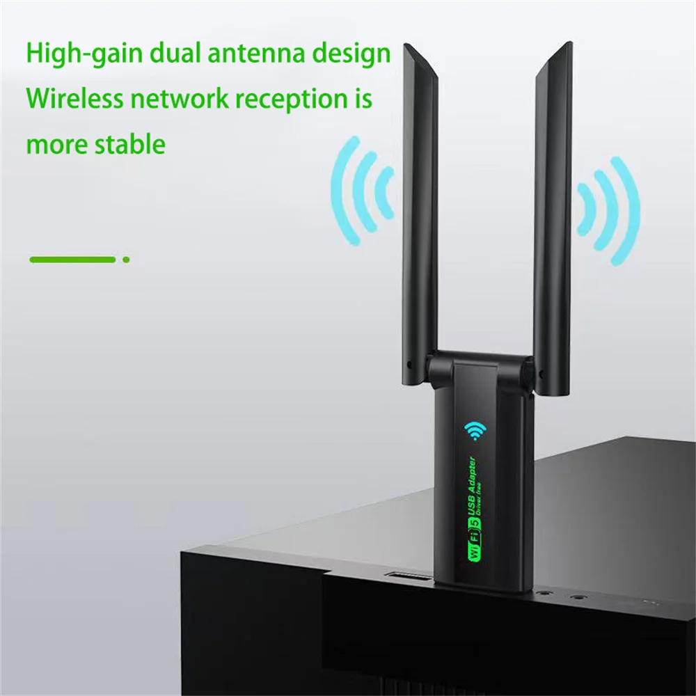 듀얼 밴드 1200Mbps USB RTL8812 무선 AC1200 Wlan USB3.0 Wifi Lan 어댑터 동글 802.11ac 노트북 데스크탑 용 안테나 포함