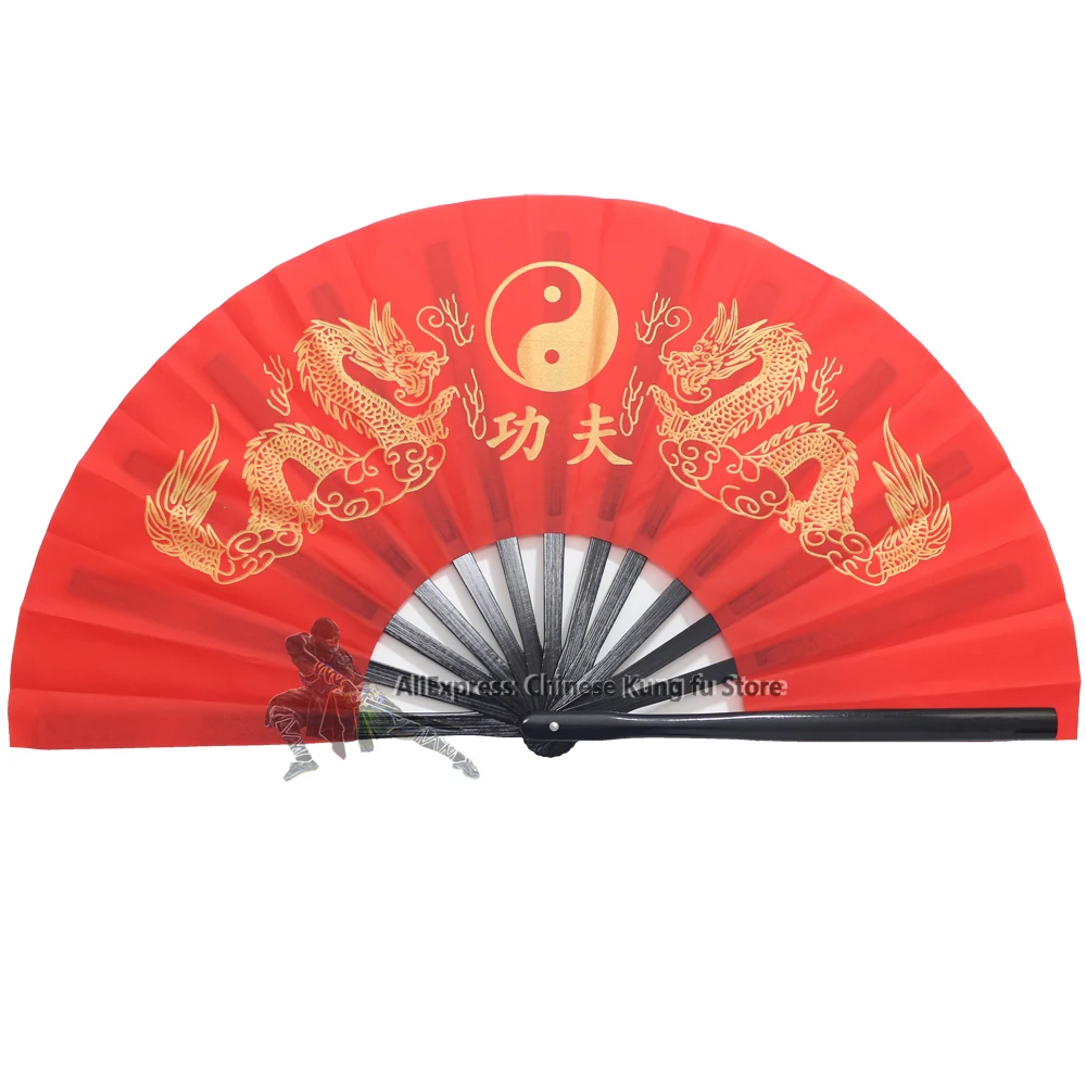 Dragon Tai Chi Kung fu Fans Wushu Martial arts Training Equipment Taiji Fan Bamboo Durable Professional