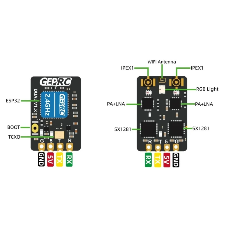 Achetez le Récepteur Diversité GEPRC ELRS DUAL 2.4G pour Drone FPV, compact et puissant