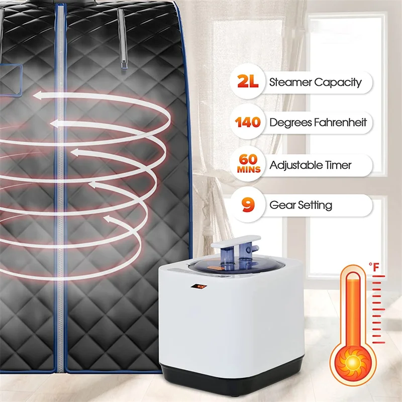 Sauna Steamer Pot 2Liters,220V/110V Steam Generator Stainless Steel Sauna Steamer Pot with Remote Control Steam Pot for Sauna 5