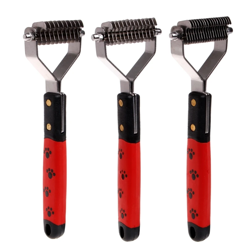 

Professional Deshedding Brush Comb Grooming Undercoat Rake Effective Removing Knots for Cats Dogs Convenient No Scratch