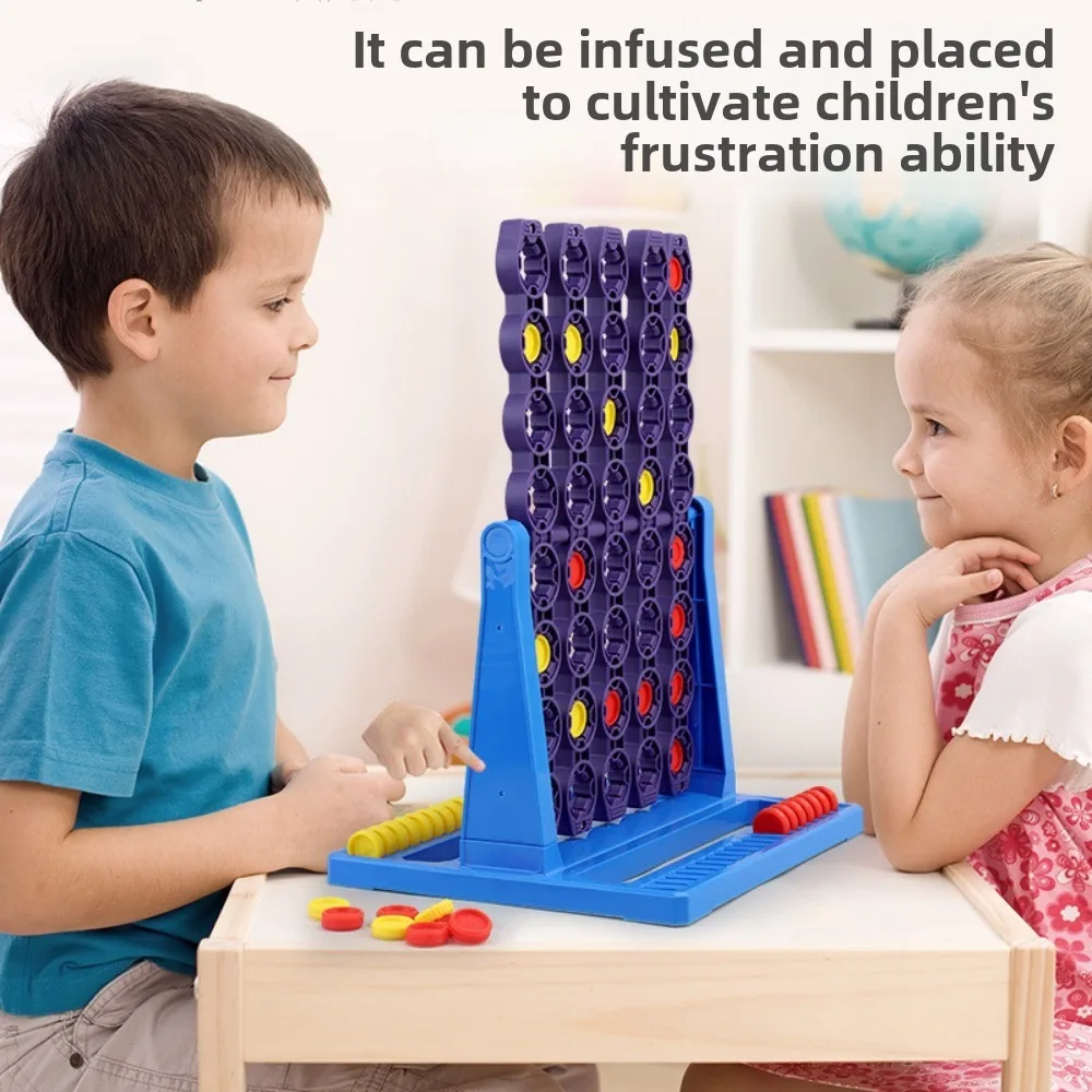 Educational Toy Chess 4 Classic Family Parent child Interaction Vertical Blue Connect Board Game Spin Grid Game Kids Adult