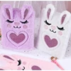 A5 Cute Girl Embroidered Cartoon Plush Notebook, Hand Book Student Prize Journal Record Diary Book 160 Pages 1