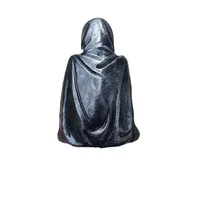 Vêtements noirs, ornement de maître mystérieux, robe noire d'horreur, marcheur de nuit gothique assis, ornement artisanal en résine, décoration de bureau 5