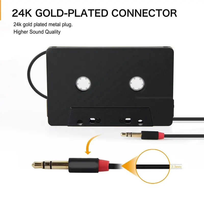 【빠른 판매】카세트 테이프 플레이어 케이블 3.5Mm 자동차 오디오 어댑터 스테레오 4채널 출력 테이프 어댑터