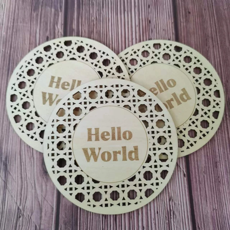 

20pcs Baby milestone disc / Nursery Decor / Hello World Disc/wooden milestone disc/Social Media Photo Prop Disc