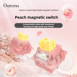 Outemu Peach Silent Magnetic Prelubed Adjustable Switches (2 - pin, 4 - 110pcs) for Enhanced Gaming Experience (Peach Mute Magnetic)
