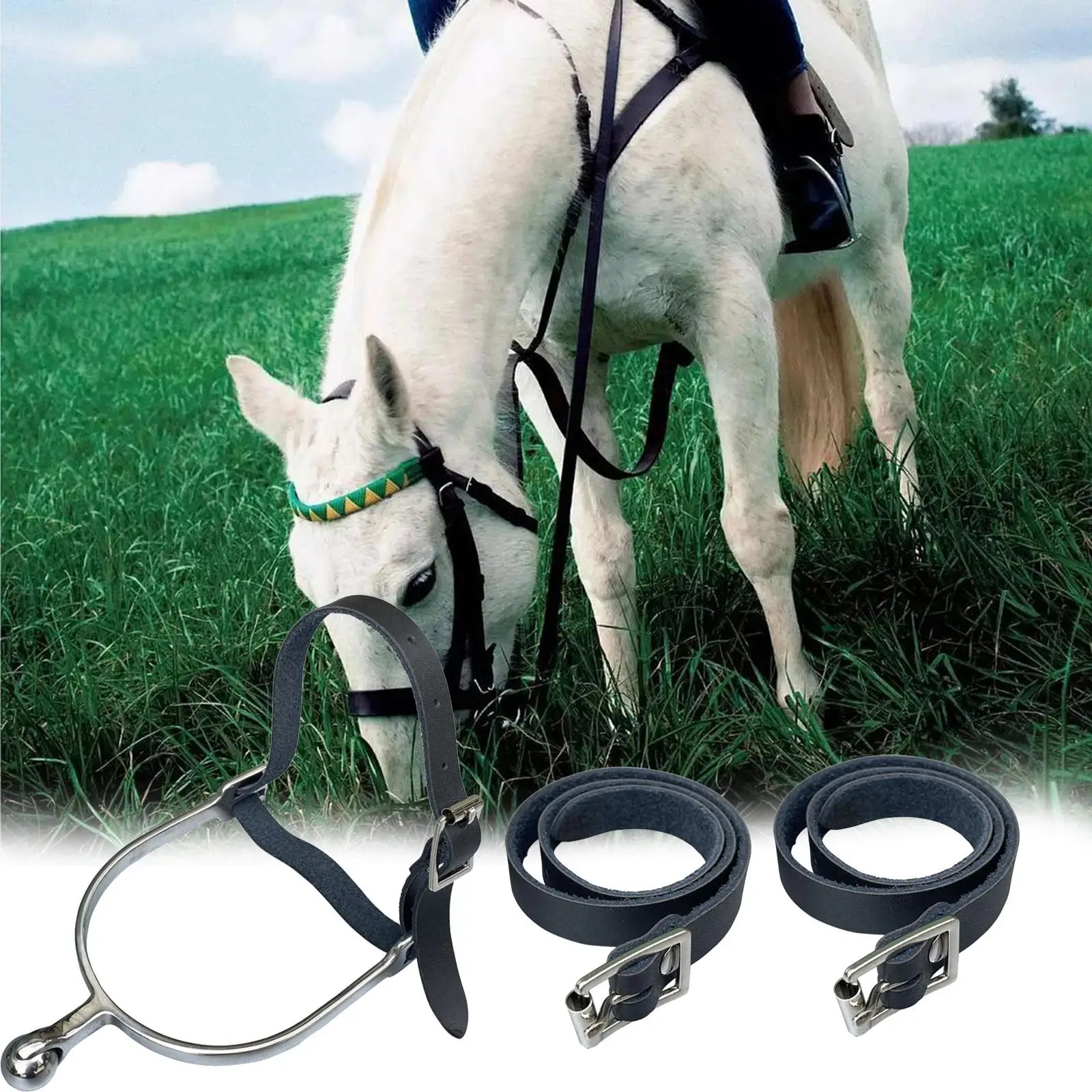 2Pcs Spur Straps for Boots Premium English Spur Straps Men British Style Boot Straps with Metal Buckle for Outdoor Horse Riding 5