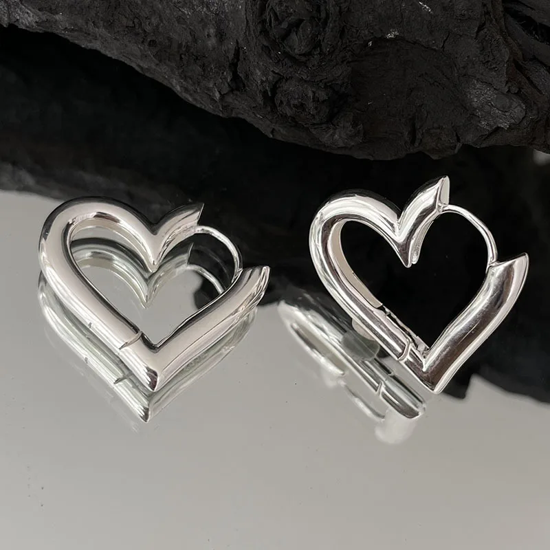 925 Sterling Silver Vintage Heart Earrings For Women Trendy Earring Jewelry Prevent Allergy Party Accessories G images - 6