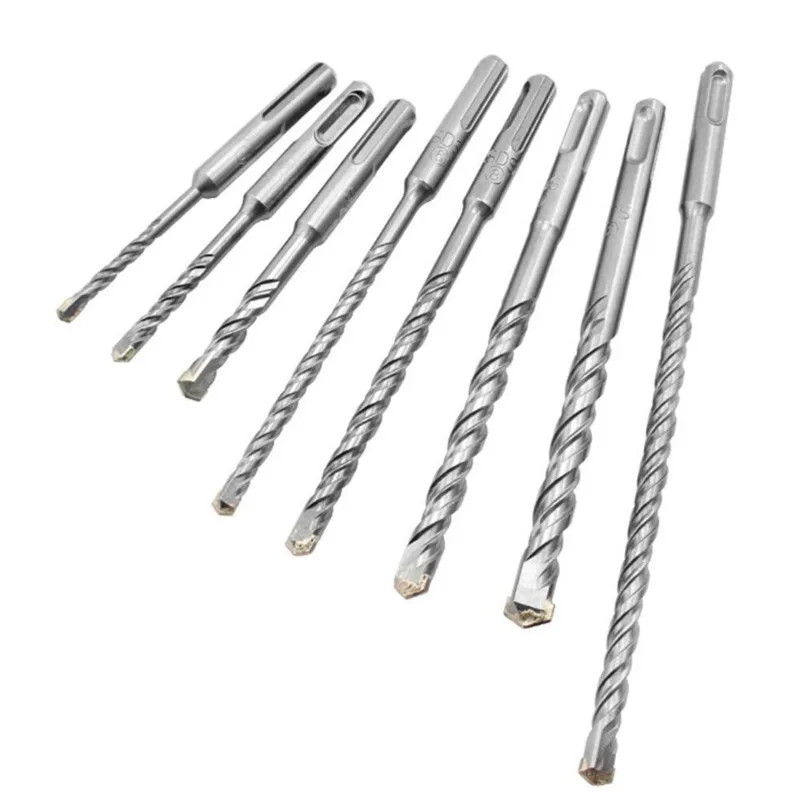 FINDER 8pcs 5/6/8/10/12mm SDS Plus Carbide Electric Hammer Drill Bit Set Hole Saw Drilling Tool For Wall Concrete Brick Masonry free shipping 5pcs 5 12mm sds plus 160mm length electric hammer 4 cutter carbide drill bits for concrete wall granite masonry