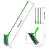 Lawn Thatching Rake Stainless Steel Thatching Cleaner Rake Gardening Tool Easy To Assemble Garden Soil Rake Lawn Grass Rake 5