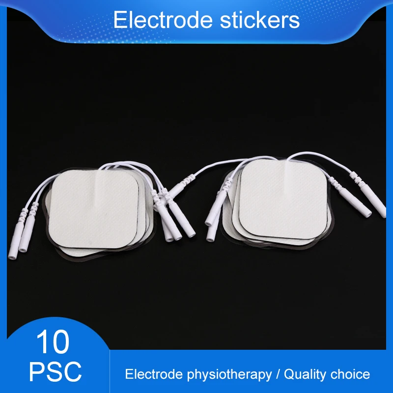10Pcs 5*5Cm Cuscinetti Per Elettrodi Patch Per Elettrodi Patch Patch In Tessuto Non Tessuto Tipo Pin Dimagrante Patch Per Elettrodi In Silicone E Gel